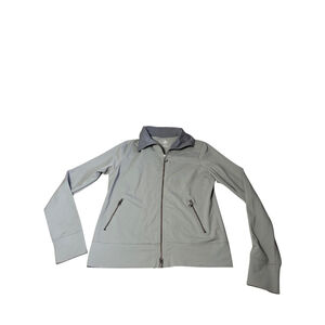 Women's Roots Yoga Gray Full Zip Jacket Sage Green Grey Size Large